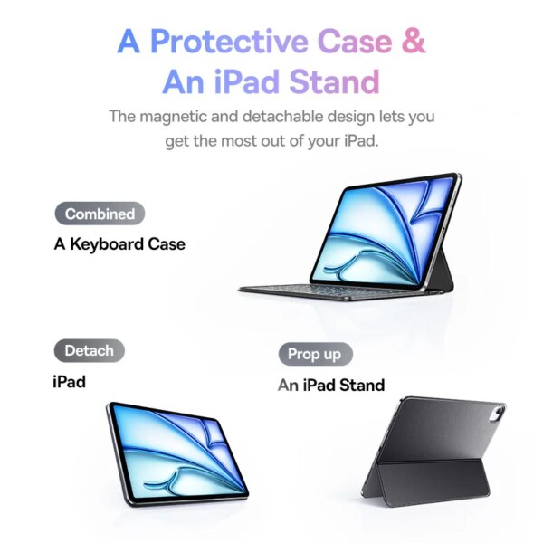 Baseus Brilliance KA3 Detachable Bluetooth Keyboard Case For iPad Pro 11 Air 4/5/6/7 10.9-inch - Image 3