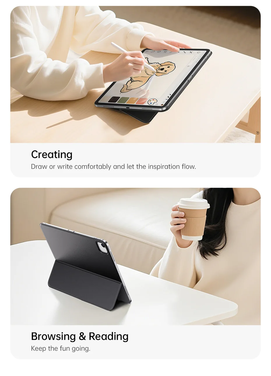 Baseus Detachable Keyboard Case Ultra Thin For iPad Pro 11-inch 2018-2022 iPad Air 4 Air 5 10.9 inch Pad Air6 Air7 11 inch