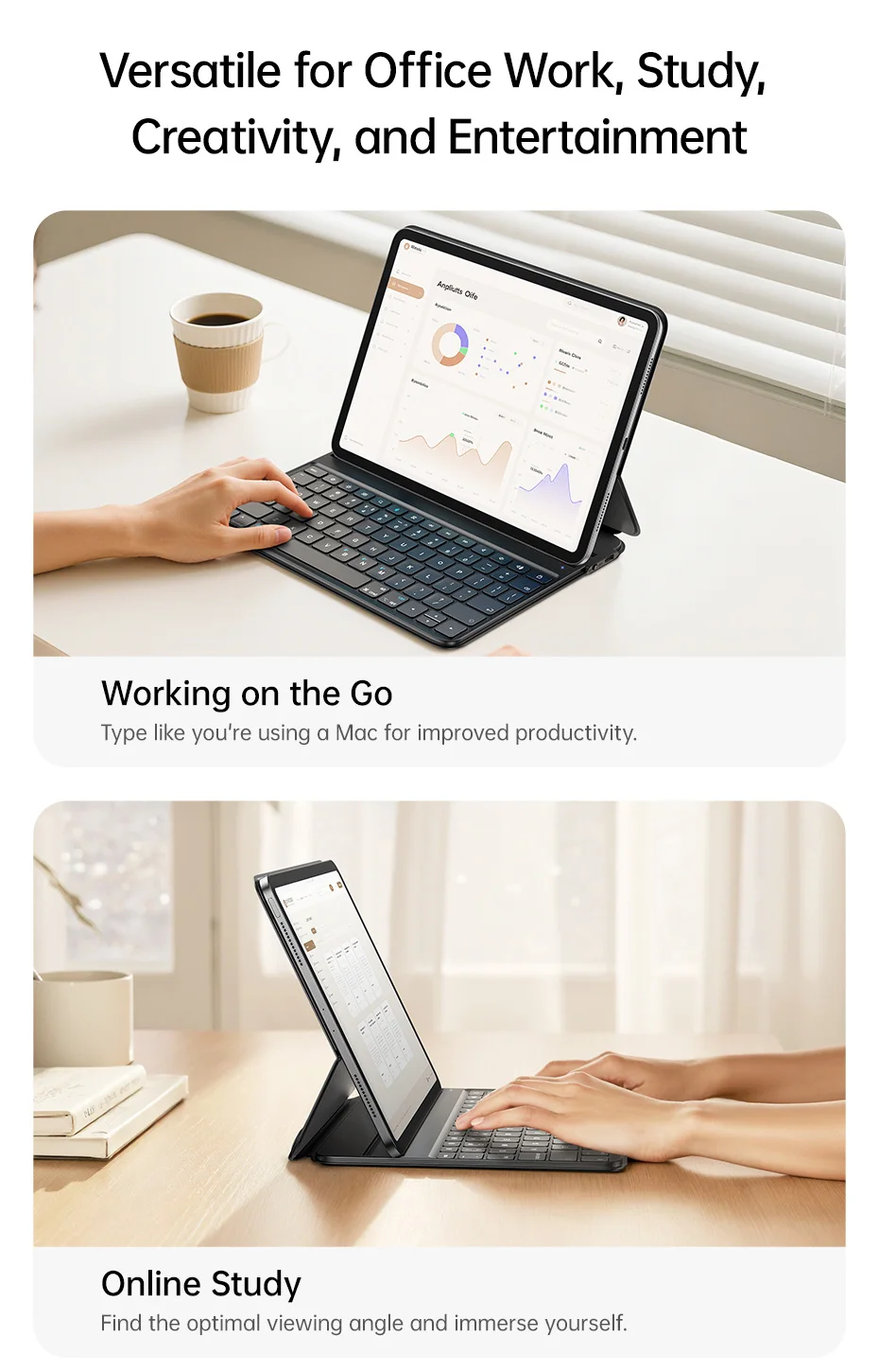 Baseus Detachable Keyboard Case Ultra Thin For iPad Pro 11-inch 2018-2022 iPad Air 4 Air 5 10.9 inch Pad Air6 Air7 11 inch