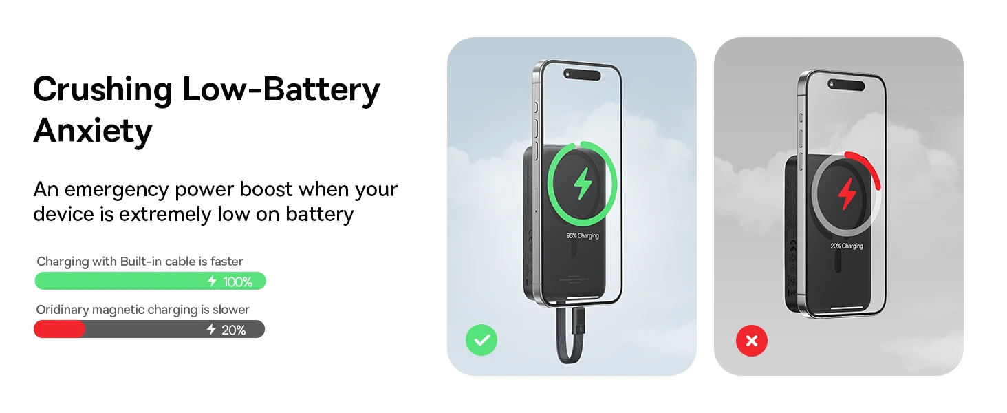 Baseus Magnetic Power Bank 10000mAh 30W With USB Type C Cable External Charger Battery Fast Charge Powerbank 【Bayern Version】