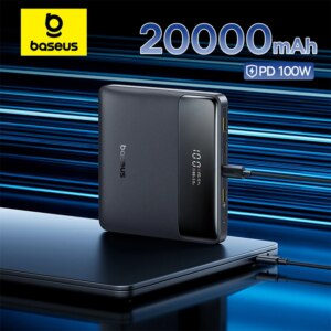 Baseus 100W Power Bank 20000mAh with Digital Display PD Fast Charging Portable Charger for Laptop MacBook iPhone Samsung