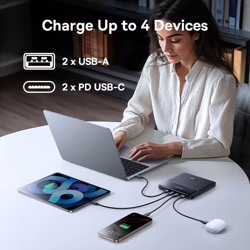 Baseus 100W Power Bank 20000mAh with Digital Display PD Fast Charging Portable Charger for Laptop MacBook iPhone Samsung Baseus 100W Power Bank 20000mAh with Digital Display PD Fast Charging Portable Charger for Laptop MacBook iPhone Samsung - Image 4