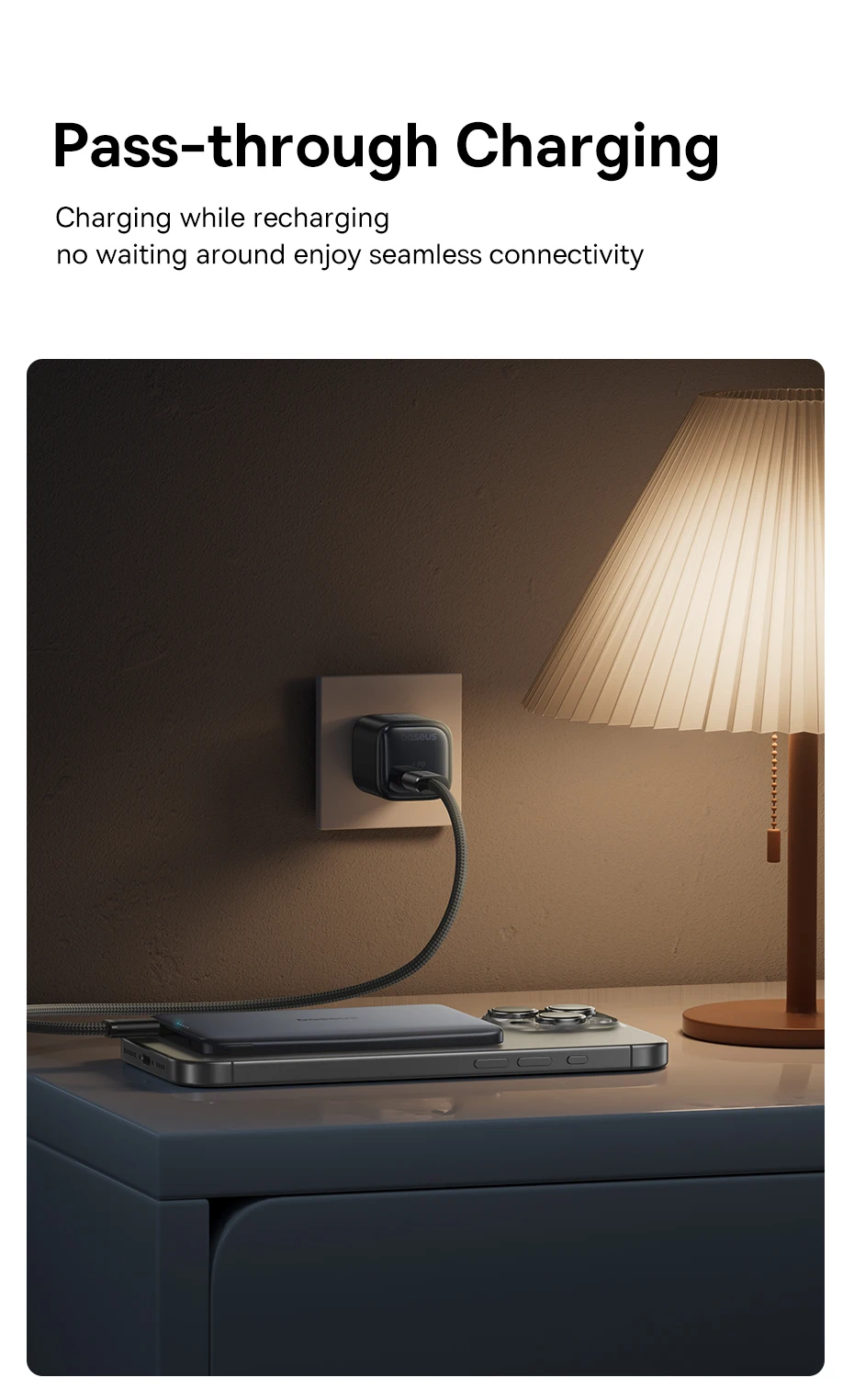 Baseus 5000mAh Magnetic Power Bank 15W Wireless 20W Wired Charging Thin Card-Sized Slim Portable Powerbank for iPhone Samsung