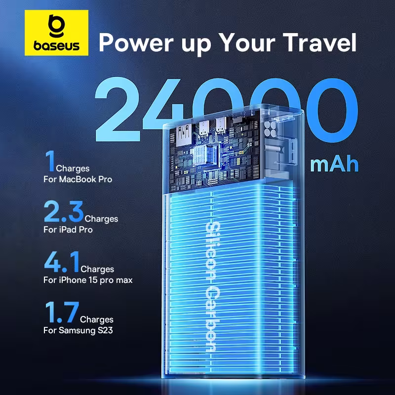 Baseus 140W Power Bank 24000mAh Portable Charger 3 Output Ports for MacBook iPhone 16 Baseus 140W Power Bank 24000mAh Portable Charger 3 Output Ports for MacBook iPhone 16 - Image 3