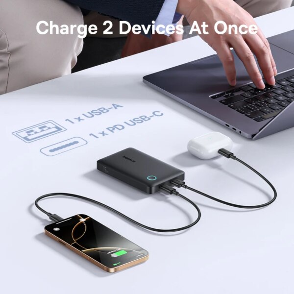 Baseus EnerFill FP11 10000mAh Power Bank 15W PD Fast Charging USB-C USB-A Portable External Battery - Image 2