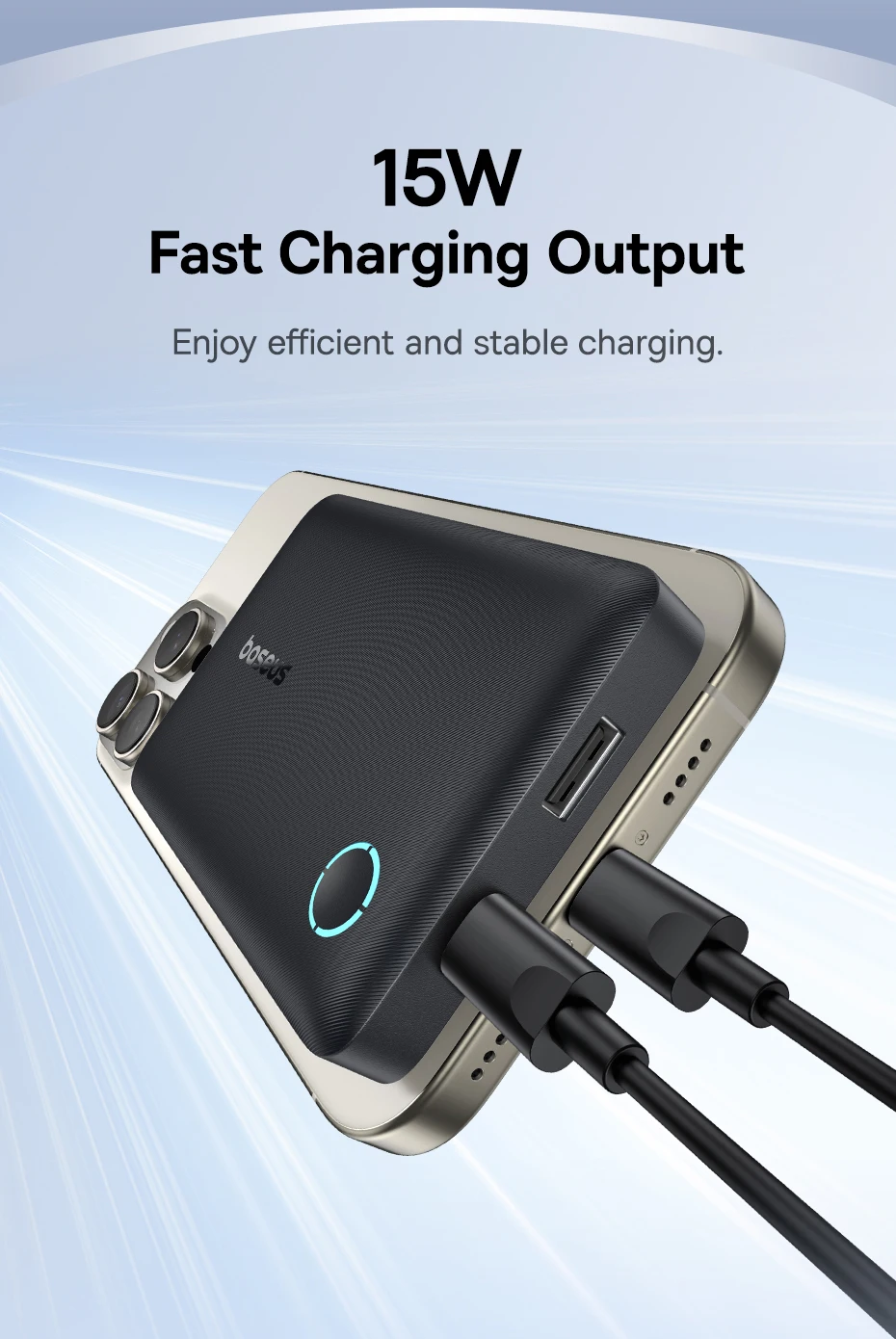 Baseus FP11 15W Power Bank 10000mAh PD Fast Charging Type C External Battery Powerbank for iPhone 16 15 Samsung S25 Xiaomi OPPO