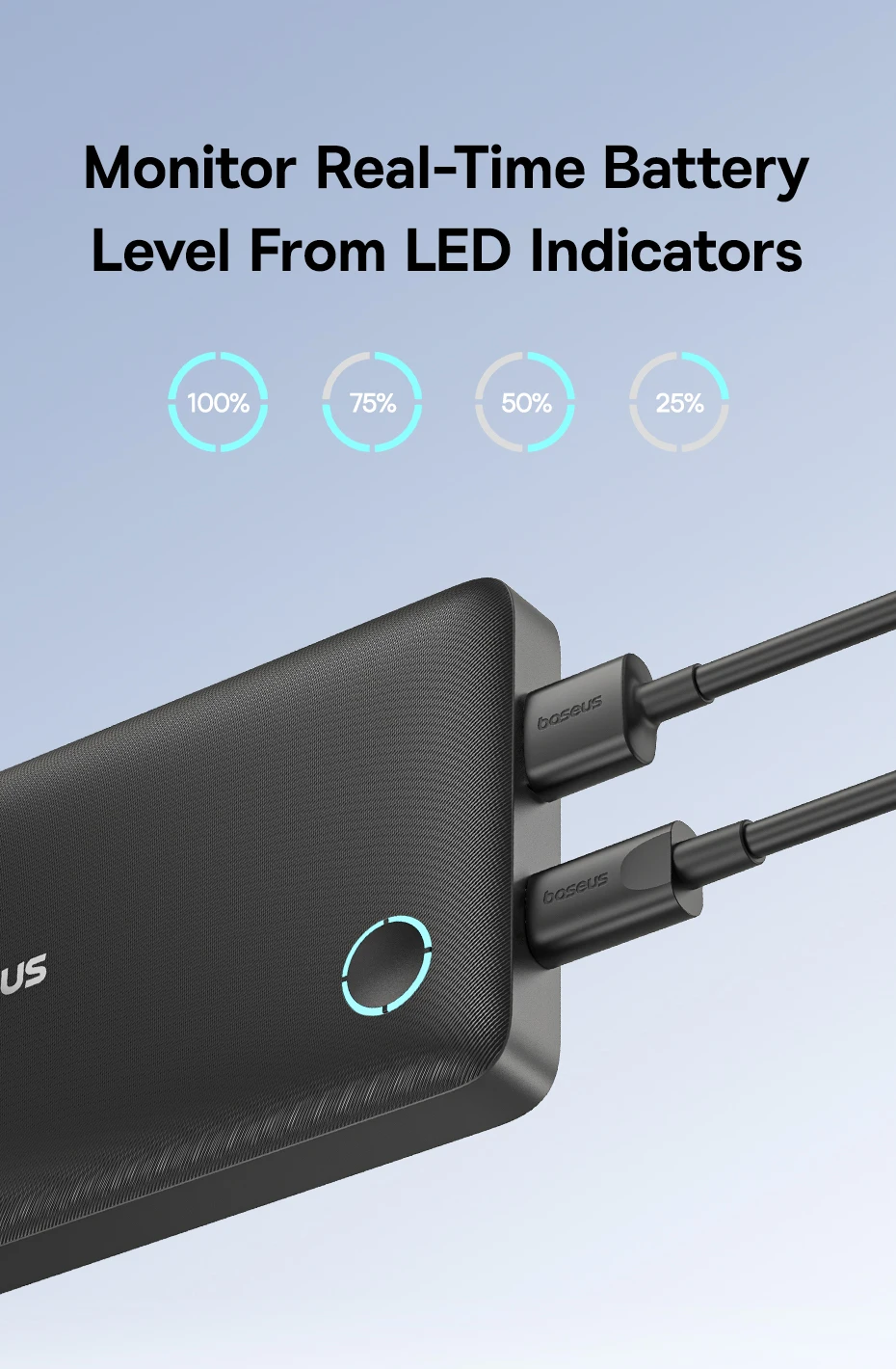Baseus FP11 15W Power Bank 10000mAh PD Fast Charging Type C External Battery Powerbank for iPhone 16 15 Samsung S25 Xiaomi OPPO