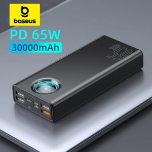 Baseus 65W Power Bank 30000mAh PD Quick Charge 3.0 Digital Display External Battery Pack