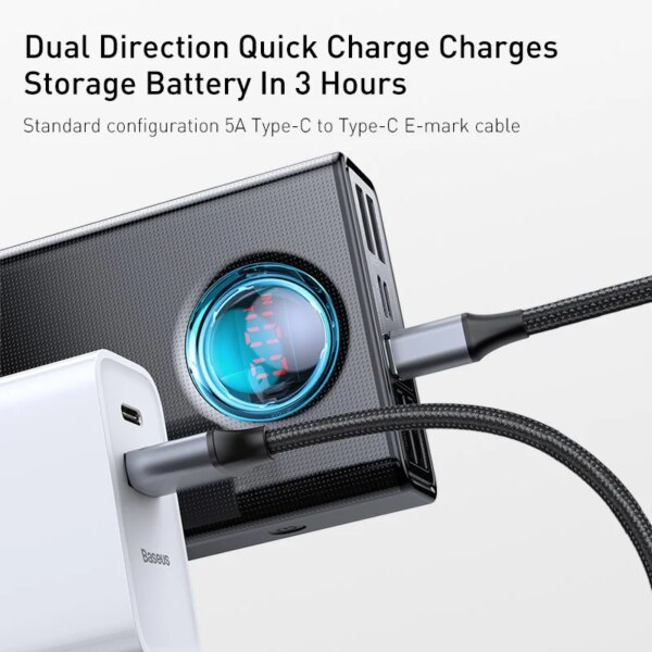 Baseus 65W Power Bank 30000mAh PD Quick Charge 3.0 Digital Display External Battery Pack - Image 3
