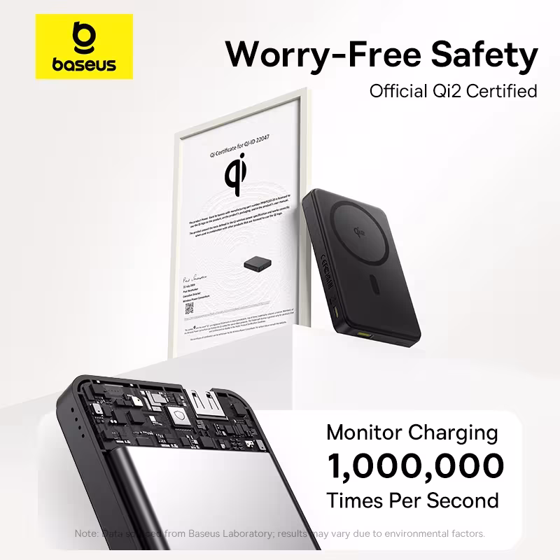 Baseus Qi2 Magnetic Power Bank 10000mAh 15W Wireless 22.5W Wired Charging Baseus Qi2 Magnetic Power Bank 10000mAh 15W Wireless 22.5W Wired Charging - Image 4