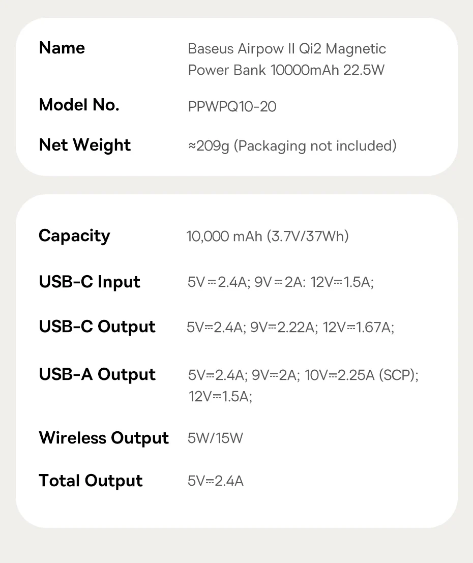 Baseus Qi2 Magnetic Power Bank 10000mah 15W Wireless Charging 22.5W Wired Charge Qi2-Certified for iPhone 16 15 14 13 12 Pro Max