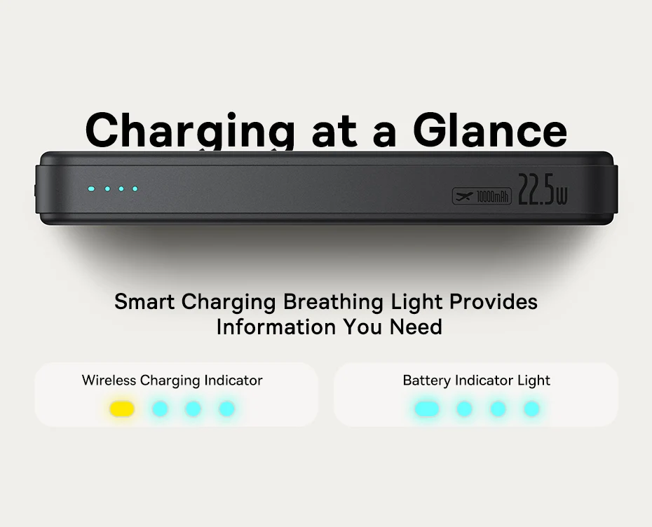 Baseus Qi2 Magnetic Power Bank 10000mah 15W Wireless Charging 22.5W Wired Charge Qi2-Certified for iPhone 16 15 14 13 12 Pro Max