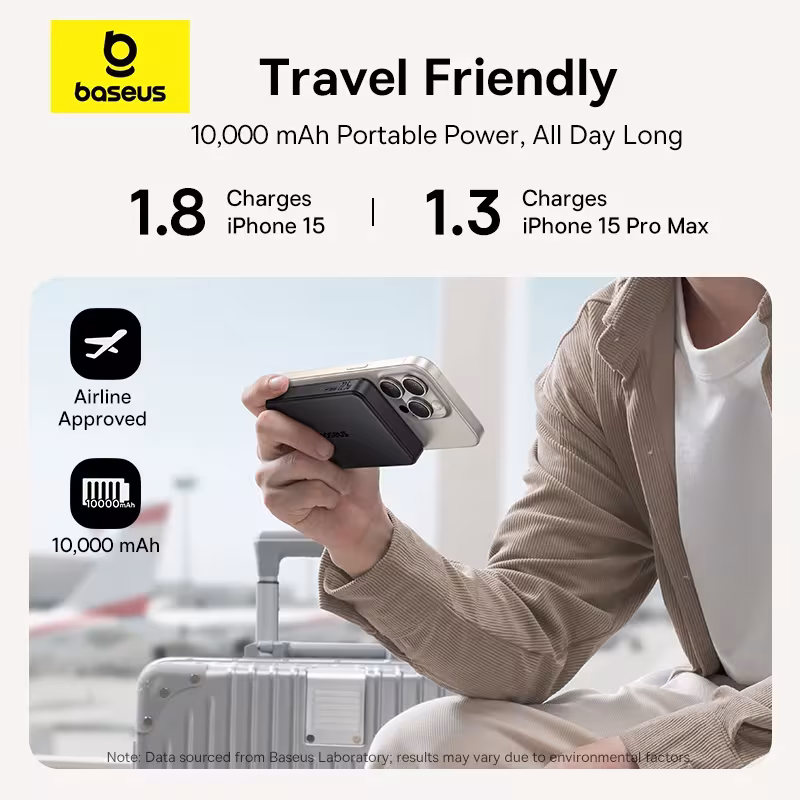 Baseus Qi2 Magnetic Power Bank 10000mAh 15W Wireless 22.5W Wired Charging Baseus Qi2 Magnetic Power Bank 10000mAh 15W Wireless 22.5W Wired Charging - Image 2