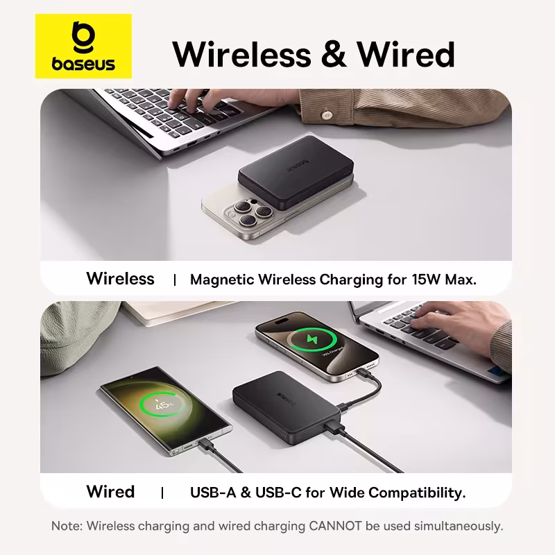 Baseus Qi2 Magnetic Power Bank 10000mAh 15W Wireless 22.5W Wired Charging Baseus Qi2 Magnetic Power Bank 10000mAh 15W Wireless 22.5W Wired Charging - Image 3