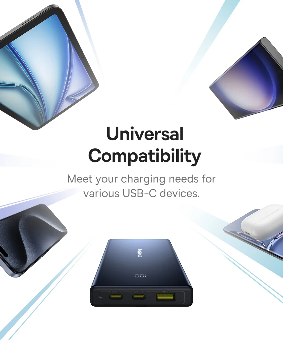 Baseus x FC Bayern 20W Power Bank 10000mAh Capacity 2 USB-C 1 USB-A Output for iPhone Samsung Xiaomi Poco Portable Powerbank