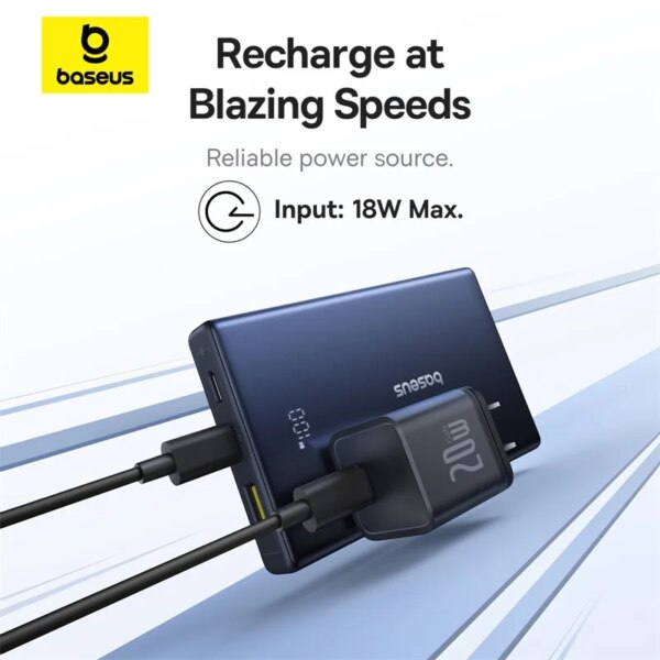 Baseus PicoGo 20W Power Bank 10000mAh with Digital Display USB-C Fast Charging Portable - Image 5