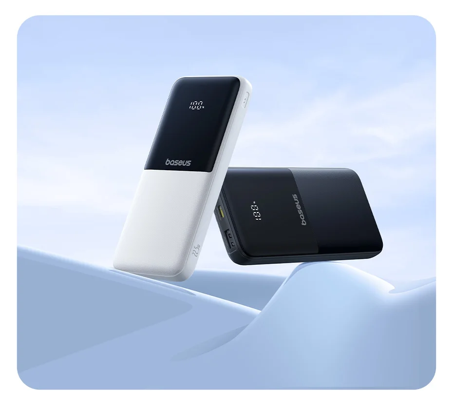 Baseus 22.5W Power Bank 10000mAh for Xiaomi Poco Samsung USB-C Lightning Cables Portable Digital Battery Charger for iPhone 15
