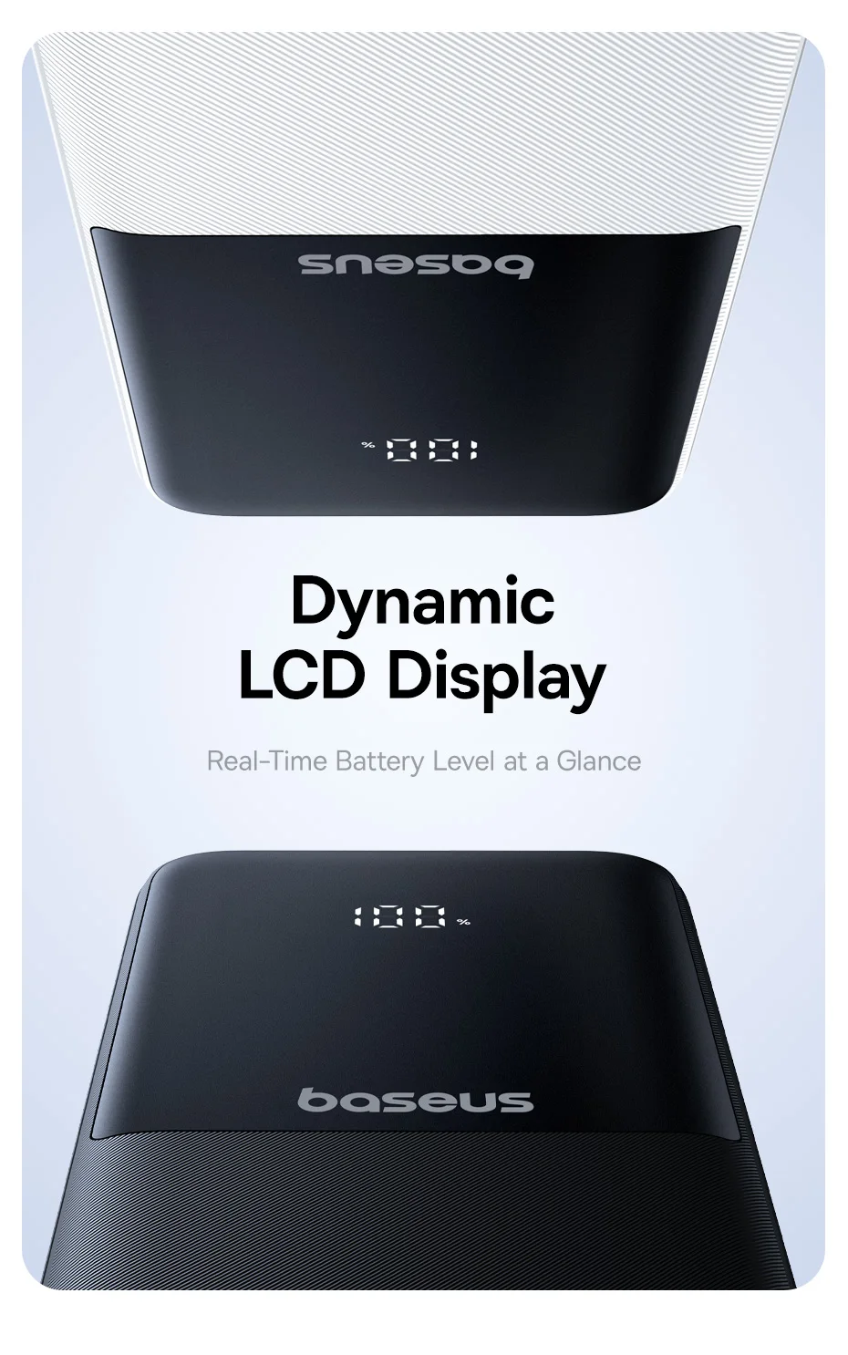 Baseus 22.5W Power Bank 10000mAh for Xiaomi Poco Samsung USB-C Lightning Cables Portable Digital Battery Charger for iPhone 15