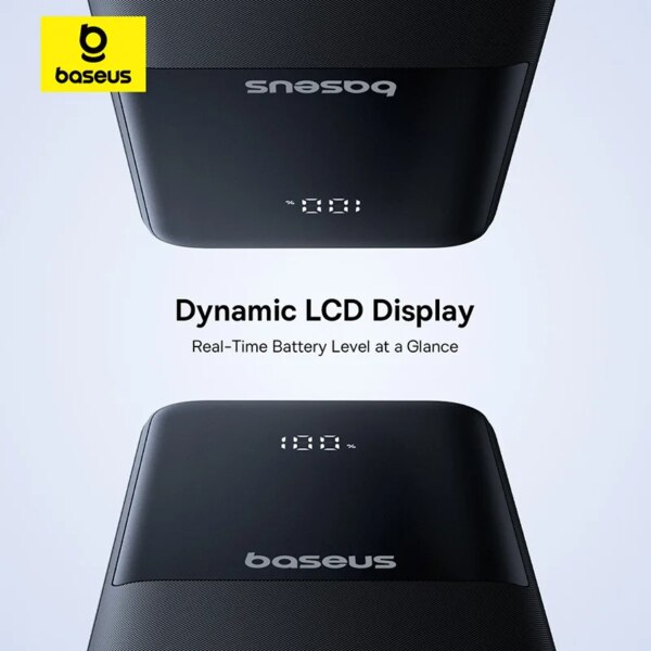 Baseus Lipow Dual-Cable Power Bank 10000mAh with Digital Display 22.5W Fast Charging - Image 4