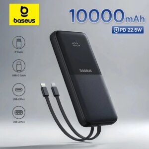 Baseus Lipow Dual-Cable Power Bank 10000mAh with Digital Display 22.5W Fast Charging