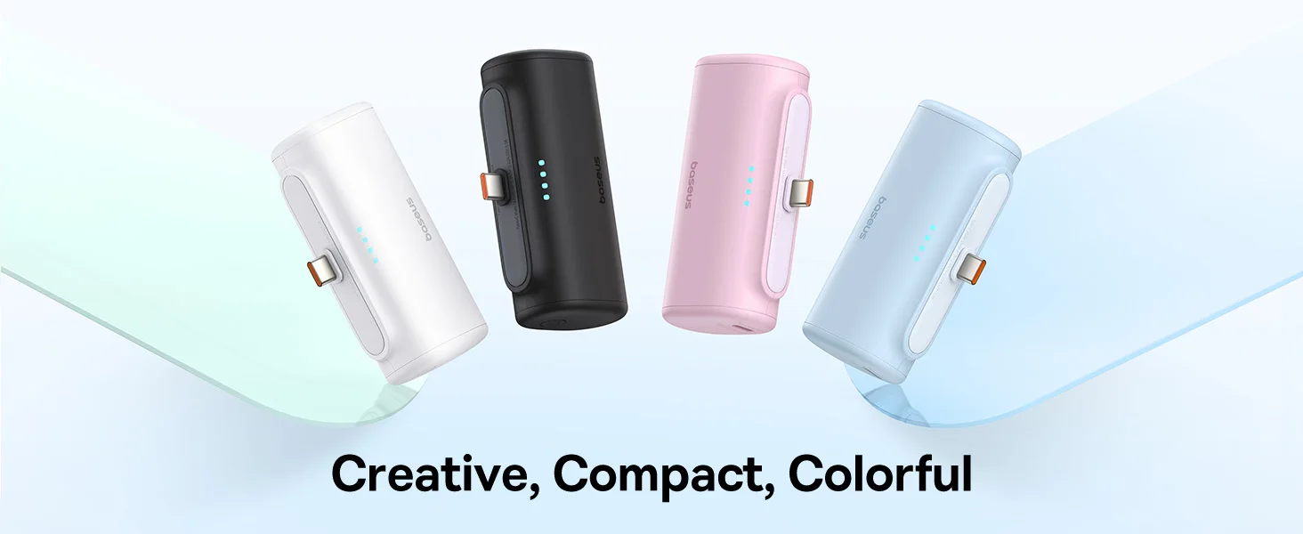 Baseus Mini Power Bank 20W 5000mAh Type C Fast Charging External Battery PowerBank for iPhone 15 Pro Max Samsung Xiaomi