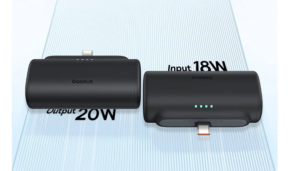 Baseus Mini Power Bank 20W 5000mAh Type C Fast Charging External Battery PowerBank for iPhone 15 Pro Max Samsung Xiaomi