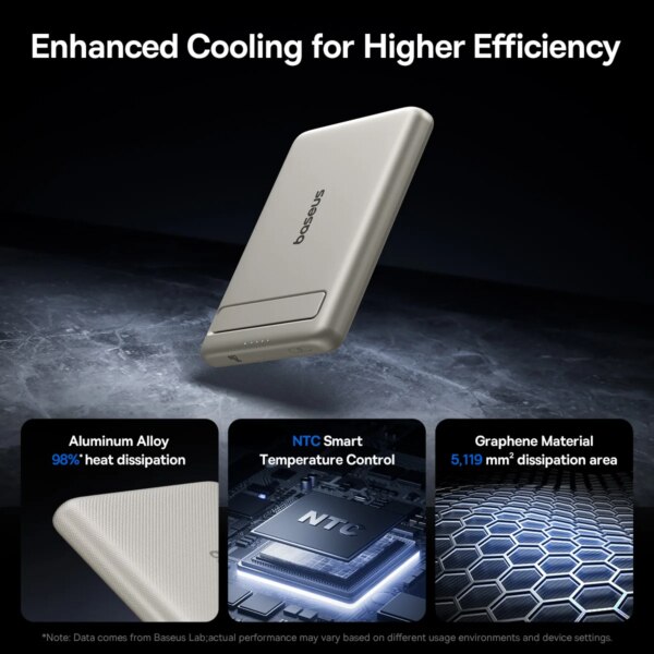 Baseus PicoGo AM31 Qi2 Ultra-Mini Magnetic Power Bank 5000mAh with Kickstand 15W Wireless 20W USB-C - Image 6