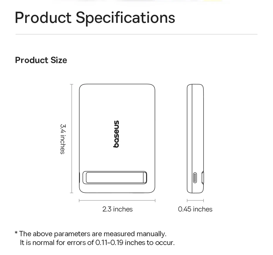Baseus Qi2 Magnetic Power Bank With Kickstand PD 20W 5000mAh Portable Wireless Fast Charging PowerBank For iPhone Samsung Xiaomi