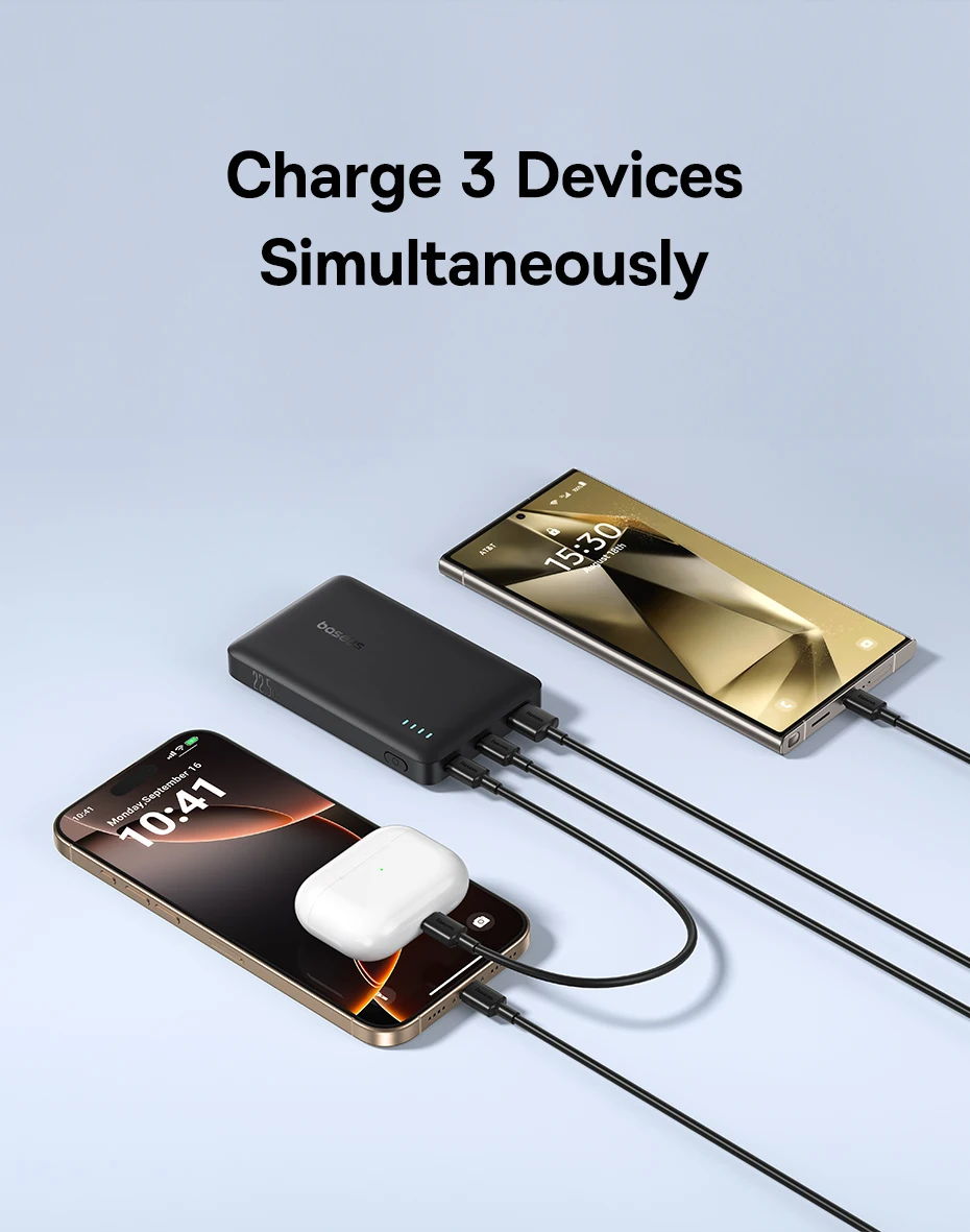 Baseus FP21 22.5W Power Bank 10000mAh Portable Charger PowerBank Fast Charging External Battery For iPhone Samsung Xiaomi Poco
