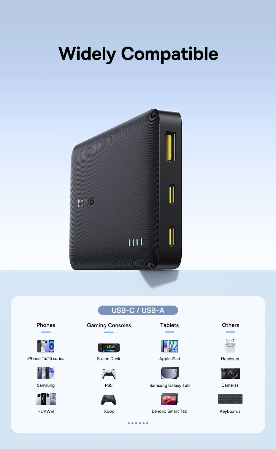 Baseus FP21 22.5W Power Bank 10000mAh Portable Charger PowerBank Fast Charging External Battery For iPhone Samsung Xiaomi Poco