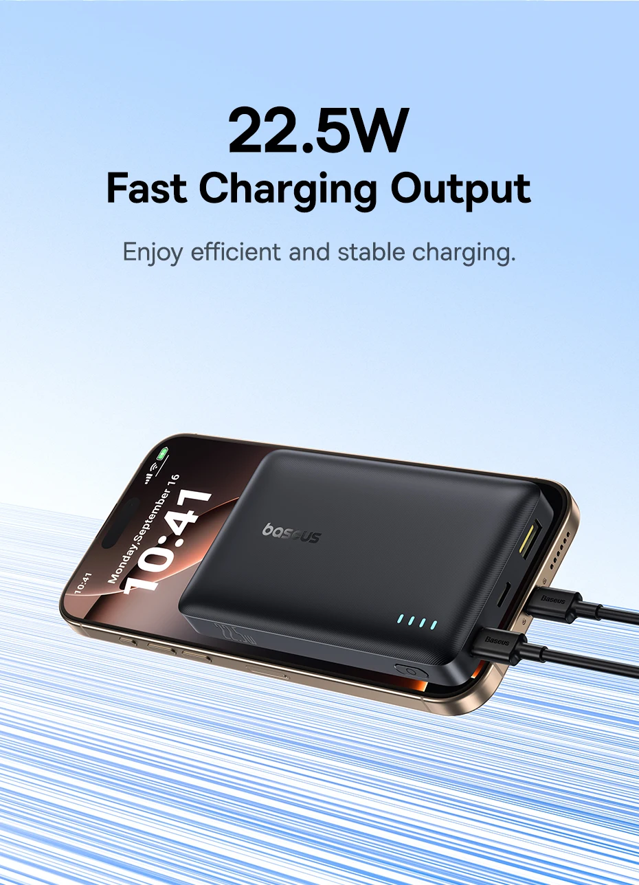 Baseus FP21 22.5W Power Bank 10000mAh Portable Charger PowerBank Fast Charging External Battery For iPhone Samsung Xiaomi Poco
