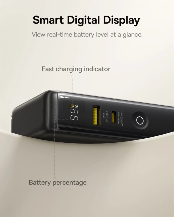 Baseus Nomos NT11 3-in-1 Power Bank 10,000mAh 67W with Wall Plug & Digital Display - Image 6