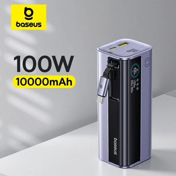 Baseus EnerGeek GR11 Power Bank 10000mAh 100W with Retractable Cable