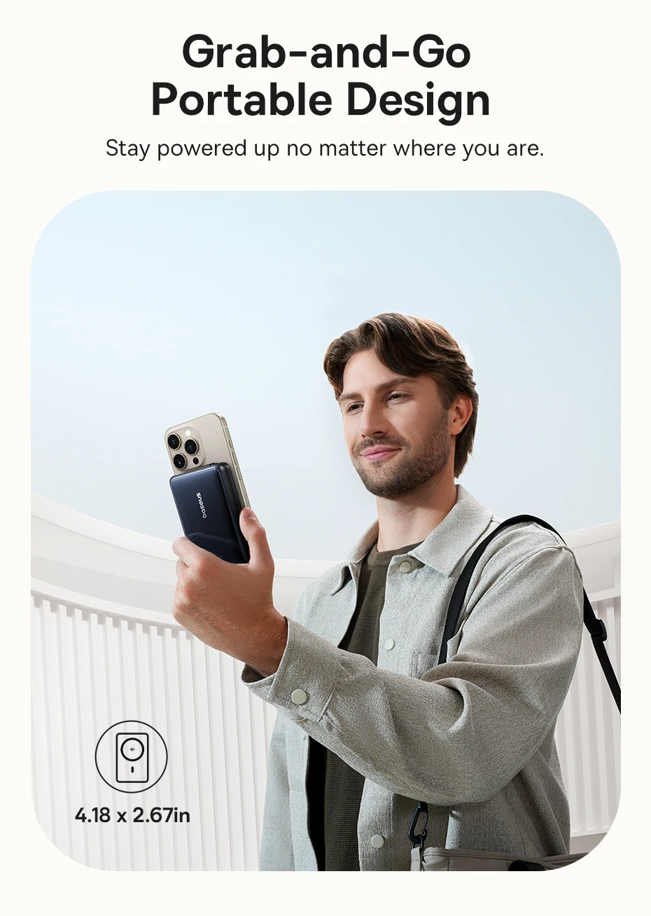 Baseus Nomos 45W 3-in-1 Power Bank 10000mah Qi2 Magnetic Wireless Charging Powerbank with Phone Holder for iPhone 12-16 Pro Max