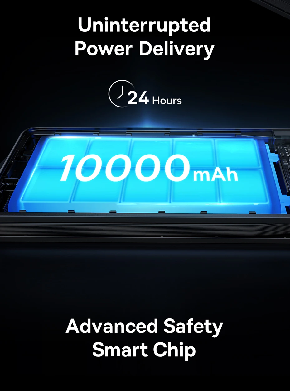 Baseus 22.5W Power Bank 10000mAh with Two Built-in Cables PD Fast Charging For iPhone 16 15 Pro Max, Charge 4 Devices at Once