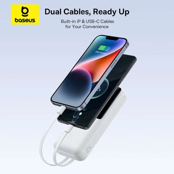 Baseus Lipow Dual-Cable Power Bank 20000mAh with Digital Display 22.5W Fast Charging - Image 3