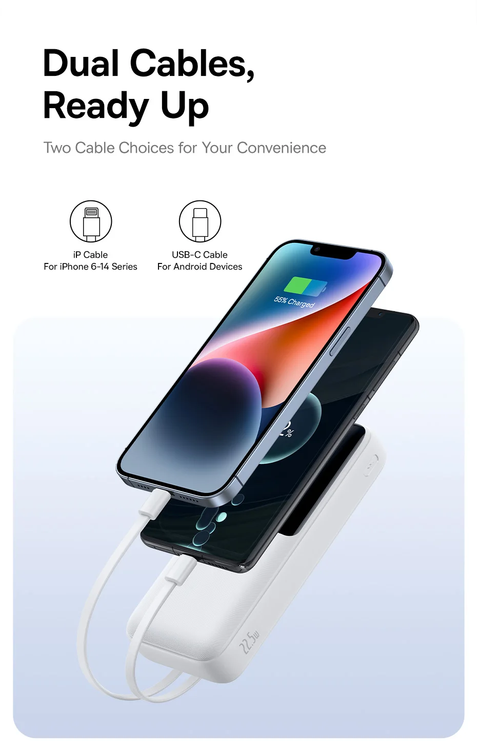 Baseus Power Bank 20000mAh PD 22.5W Fast Charging Phone External Battery Powerbank Charger for Xiaomi Poco iPhone Samsung iPad