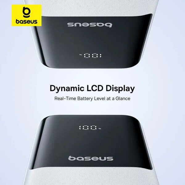 Baseus Lipow Dual-Cable Power Bank 20000mAh with Digital Display 22.5W Fast Charging - Image 4