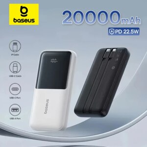Baseus Lipow Dual-Cable Power Bank 20000mAh with Digital Display 22.5W Fast Charging