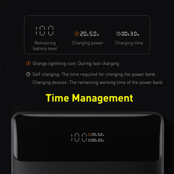 Baseus Blade 100W Portable Power Bank 20000mAh Ultra-Thin Laptop Charger - Image 4
