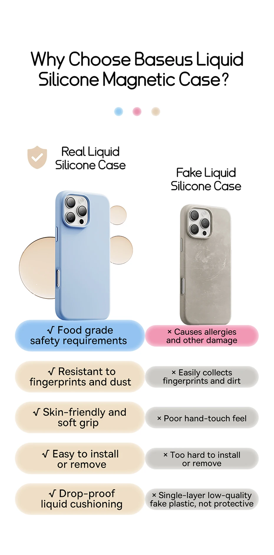 Baseus Liquid Silicone Magnetic Case For iPhone 16 15 14 Pro Max Plus for MagSafe Wireless Charging Skin-Friendly Smooth Cover