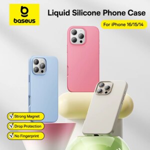 Baseus Liquid Silicone Magnetic Case for iPhone 16 15 14 Series | 0.2mm Ultra Thin MagSafe Compatible