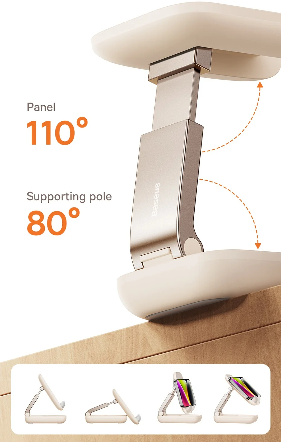 Baseus Phone Holder Stand PC Shell Adjustable Holder For iPhone 16 15 14 Pro Max Xiaomi Samsung Huawei Cell Mobile Phone Stand