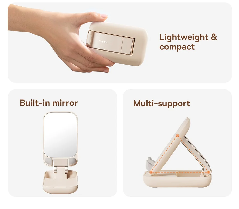 Baseus Phone Holder Stand PC Shell Adjustable Holder For iPhone 16 15 14 Pro Max Xiaomi Samsung Huawei Cell Mobile Phone Stand