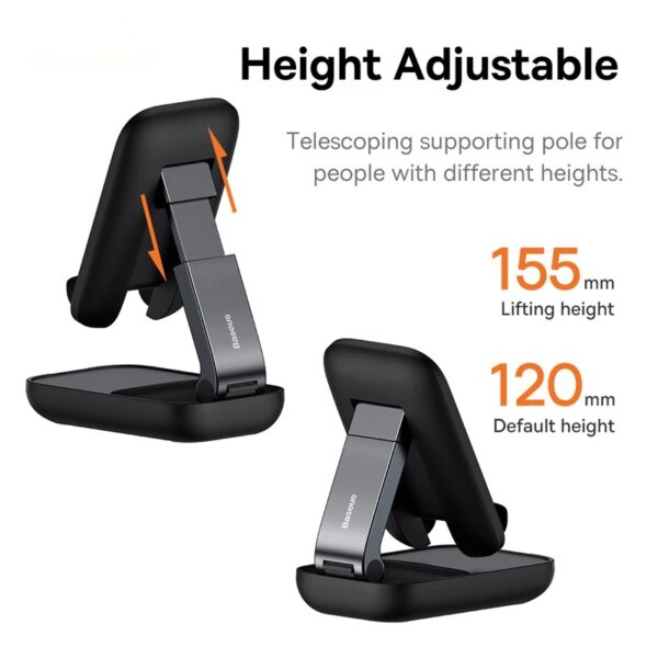 Baseus Adjustable Phone Stand Holder with Built-in Mirror, 4 Colors - Image 5