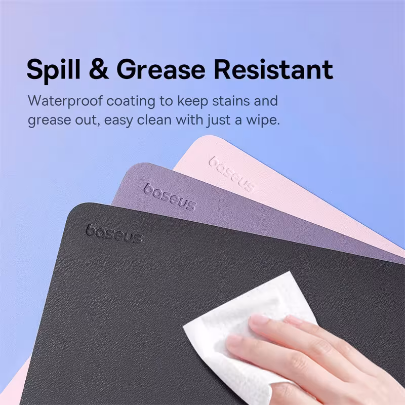 Baseus Double-Sided PU Leather Mouse Pad - Spill Resistant, Eco-Friendly Office Desk Mat Baseus Double-Sided PU Leather Mouse Pad - Spill Resistant, Eco-Friendly Office Desk Mat - Image 5