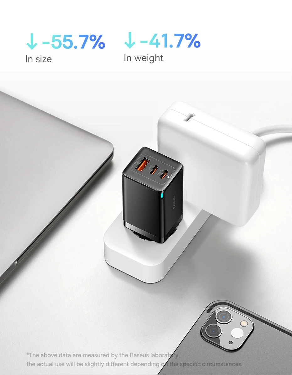 Baseus 65W GaN Charger Quick Charge Type C PD Charger USB Charger with QC4.0 Portable Fast Charger For Laptop iPhone 16 15 14 13