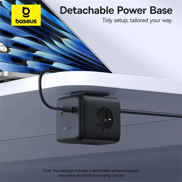 Baseus EnerFill FA11 6-in-1 GaN Charging Station 67W Cube Power Strip with 3 AC Outlets - Image 5
