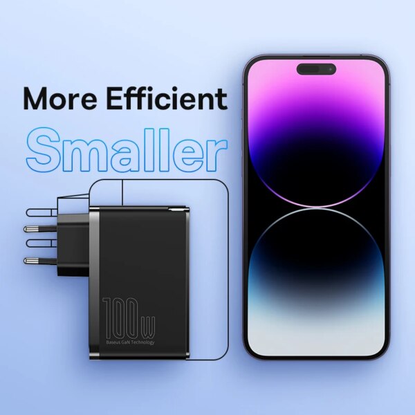 Baseus GaN2 Pro 100W Quick Charger 4-Port USB C PD Fast Wall Charger - Image 6