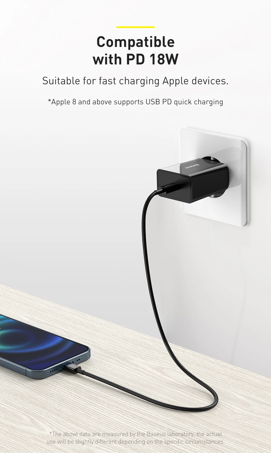 Baseus 20W Quick Charge QC 3.0 PD USB Type C Fast Charging Charger for iPhone 16 15 14 13 12 X Xiaomi Samsung Phone PD Charger
